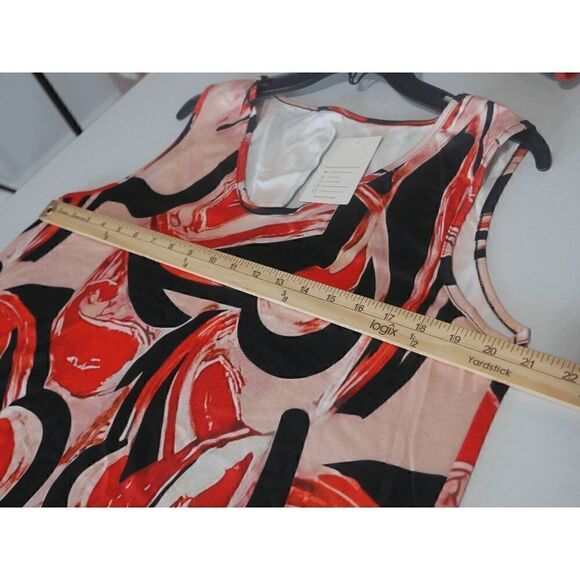 Women's Orange & Black Abstract Sleeveless Scoop-Neck Maxi Dress XL #1991-C4 - Picture 3 of 7